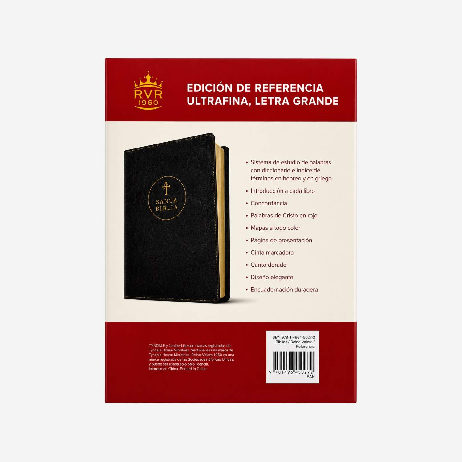 Santa Biblia RVR1960 – Edición de Referencia Ultrafina, Letra Grande, SentiPiel™ Negro con índice - Imagen 2