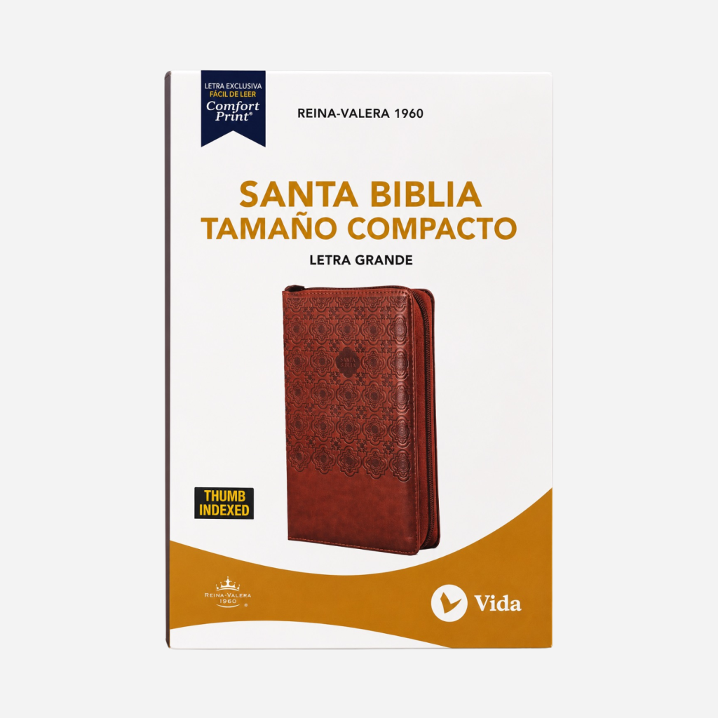 Santa Biblia Reina-Valera 1960 – Tamaño Compacto, Letra Grande, con Cierre e Índice
